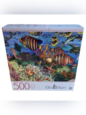 Big Ben Coral Reef Fish 500 Pieces Puzzle 24x18 Jigsaw Hasbro MB NEW SEALED